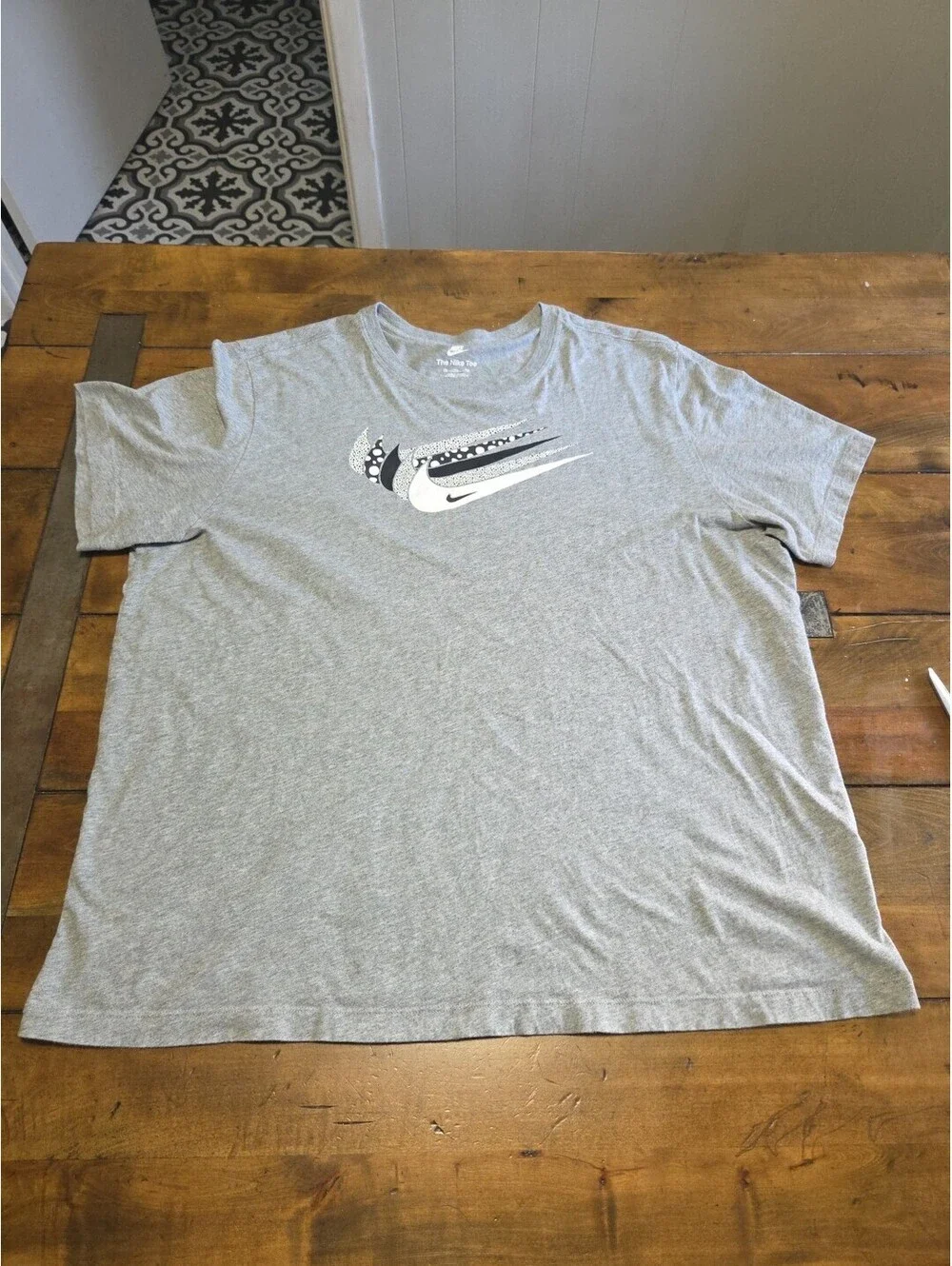 Nike Sportswear Swoosh Stack Graphic T-Shirt Dark Grey Heather Men's XXL 2XL